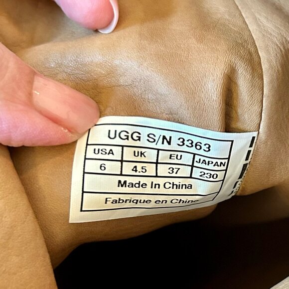 Ugg Arroyo Tall Basketweave Suede Boots Wood Heel Chestnut Size 6 - Like New! - Picture 11 of 14